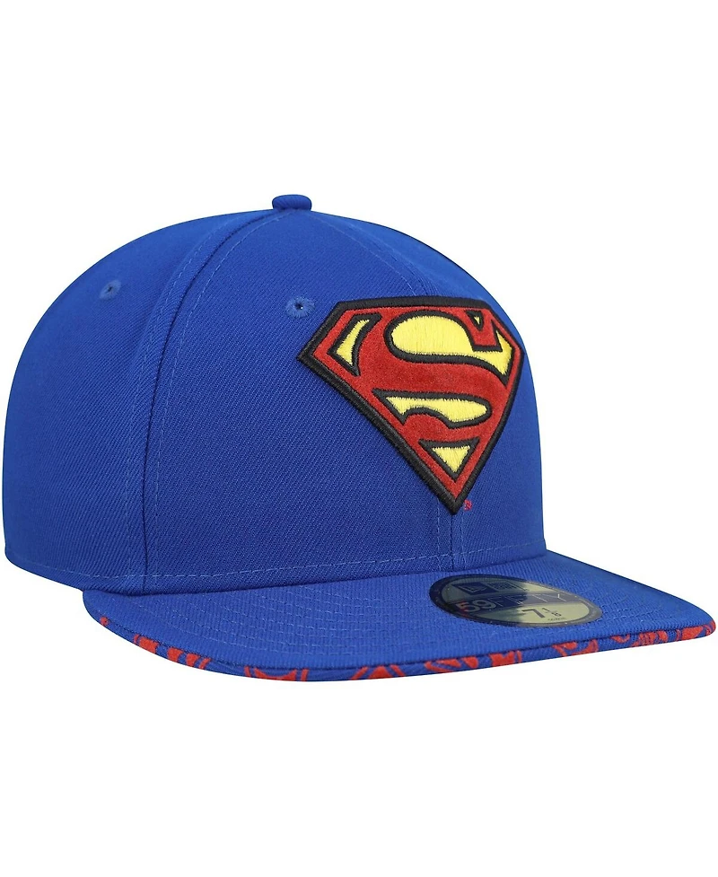New Era Men's Blue Superman 59FIFTY Fitted Hat