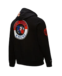 Mitchell & Ness Men's Black New York Knicks Hardwood Classics Blackout Collection Pullover Hoodie