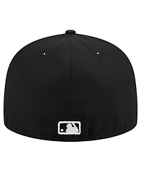 New Era Men's Black Seattle Mariners Shadow Stitch 59FIFTY Fitted Hat