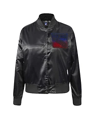 Pro Standard Women's Black New York Rangers Rhinestone Jewels Satin Full-Snap Jacket
