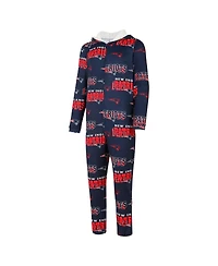 Concepts Sport Men's Navy New England Patriots Roadway All Over Microfleece Full-Zip Union Suit
