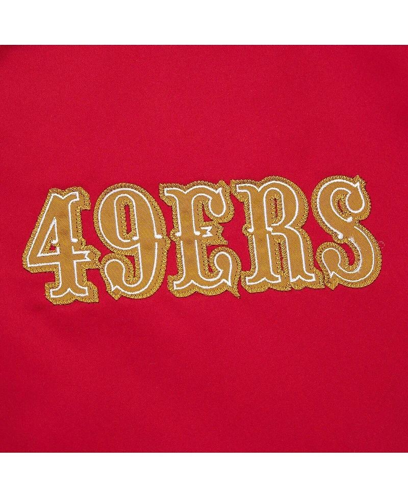 Mitchell & Ness Men's Scarlet San Francisco 49ers Heavyweight Satin Full-Zip Jacket