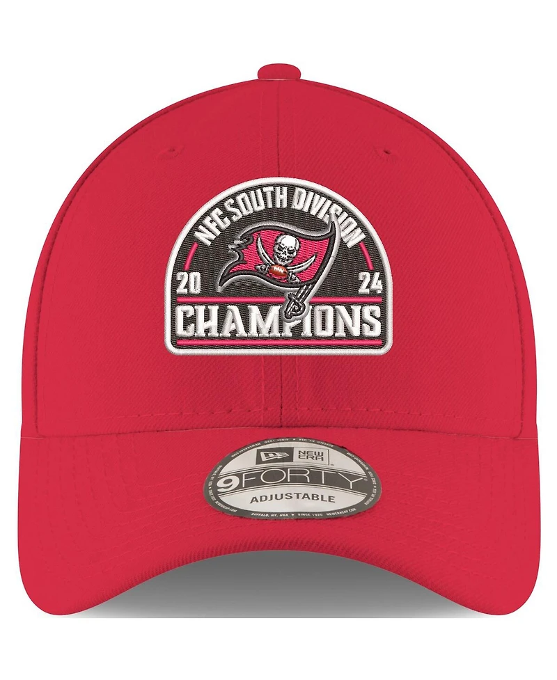 New Era Men's Red Tampa Bay Buccaneers 2024 Nfc South Division Champions 9FORTY Adjustable Hat
