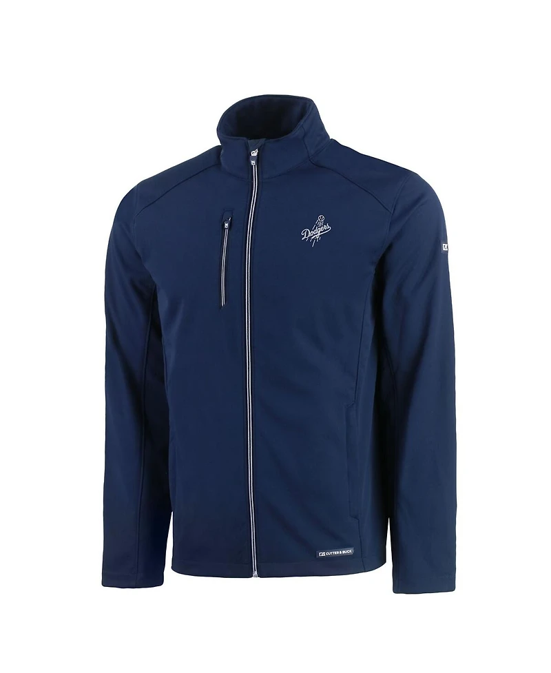 Cutter & Buck Men's Navy Los Angeles Dodgers Evoke Eco Softshell Full-Zip Jacket
