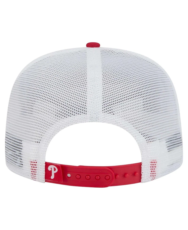 New Era Men's Red Philadelphia Phillies 9FIFTY A-Frame Trucker Snapback Hat