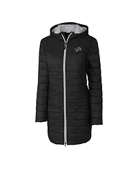 Cutter & Buck Women's Black Detroit Lions Rainier PrimaLoft Eco Insulated Full-Zip Hoodie Long Coat