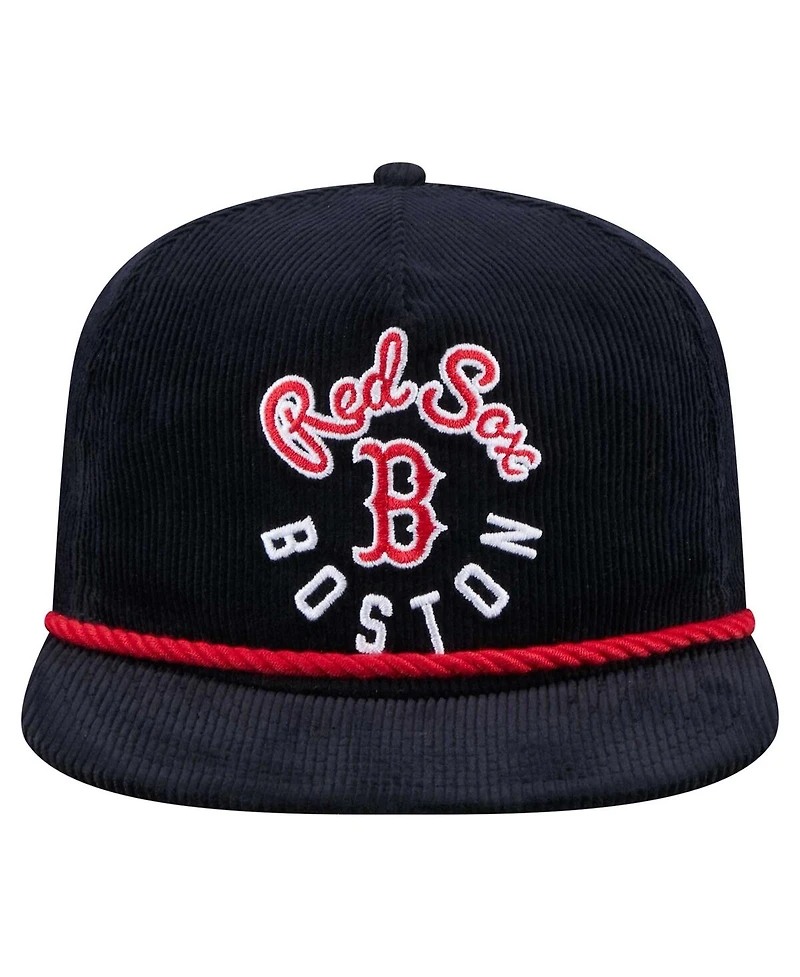 New Era Men's Navy Boston Red Sox Full Circle Corduroy Golfer Adjustable Hat