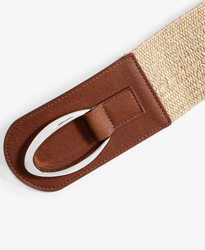 I.n.c. International Concepts Stretch Straw Oval & Hook Belt, Exclusively at Macy's