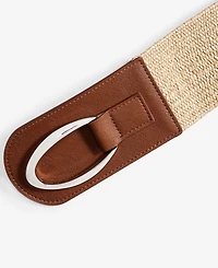 I.n.c. International Concepts Stretch Straw Oval & Hook Belt, Exclusively at Macy's