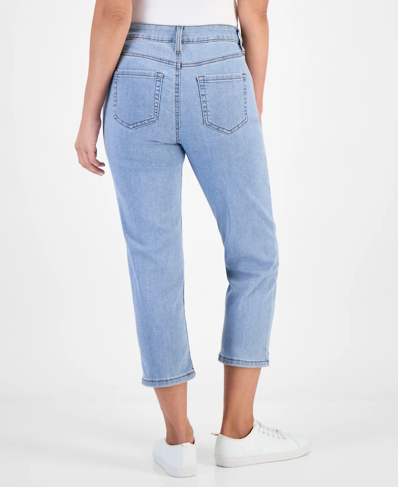Style & Co Petite High-Rise Cropped Straight-Leg Jeans, Exclusively at Macy's
