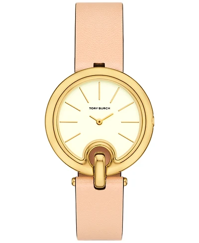 Tory Burch Women's The Pierced Brown Leather Strap Watch 36mm
