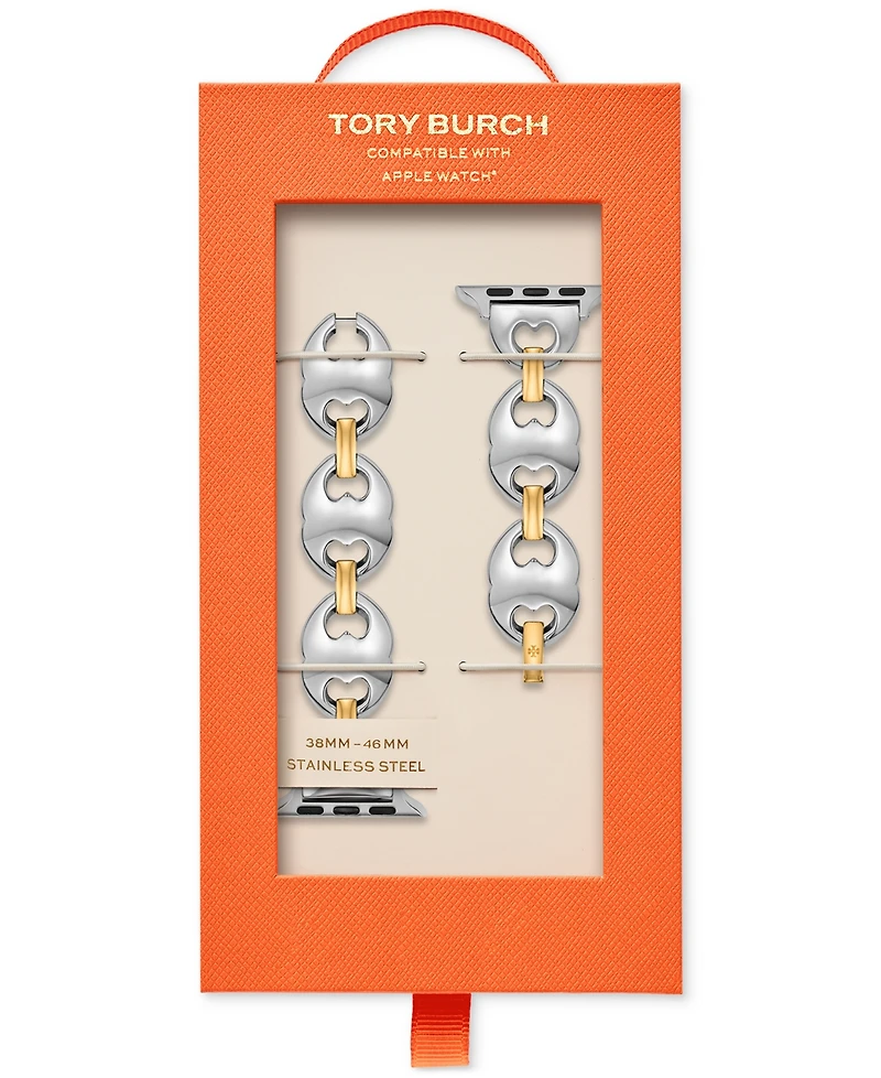 Tory Burch Women's The Double T Link Two-Tone Stainless Steel Bracelet For Apple Watch 38-46mm