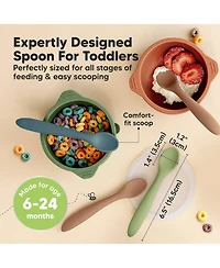 KeaBabies -Pack Prep Baby Spoons, Silicone Utensils for Self Feeding 6-24 Months, All Stages Set