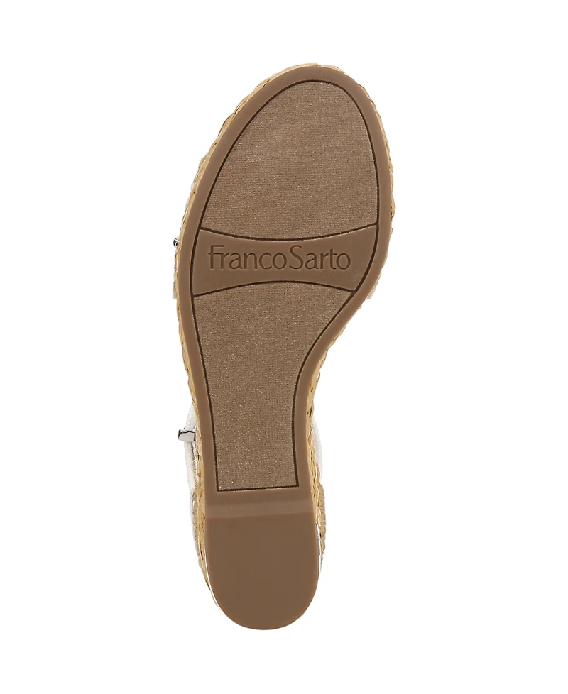 Franco Sarto Women's Clemens Raffia Espadrille Wedge Sandals