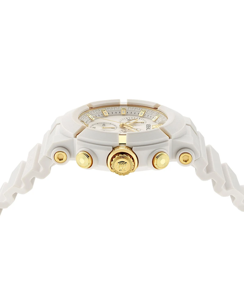 Versace Men's Swiss Chronograph Real Active White Tpu Strap Watch 45mm