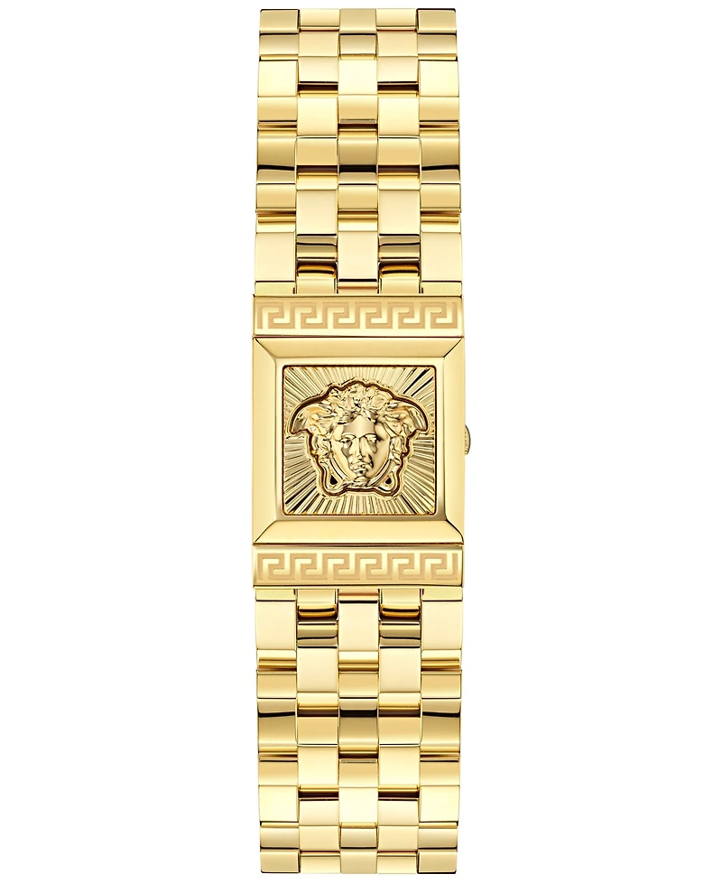 Versace Women's Swiss Reveal Square Gold Ion Plated Bracelet Watch 18x25mm