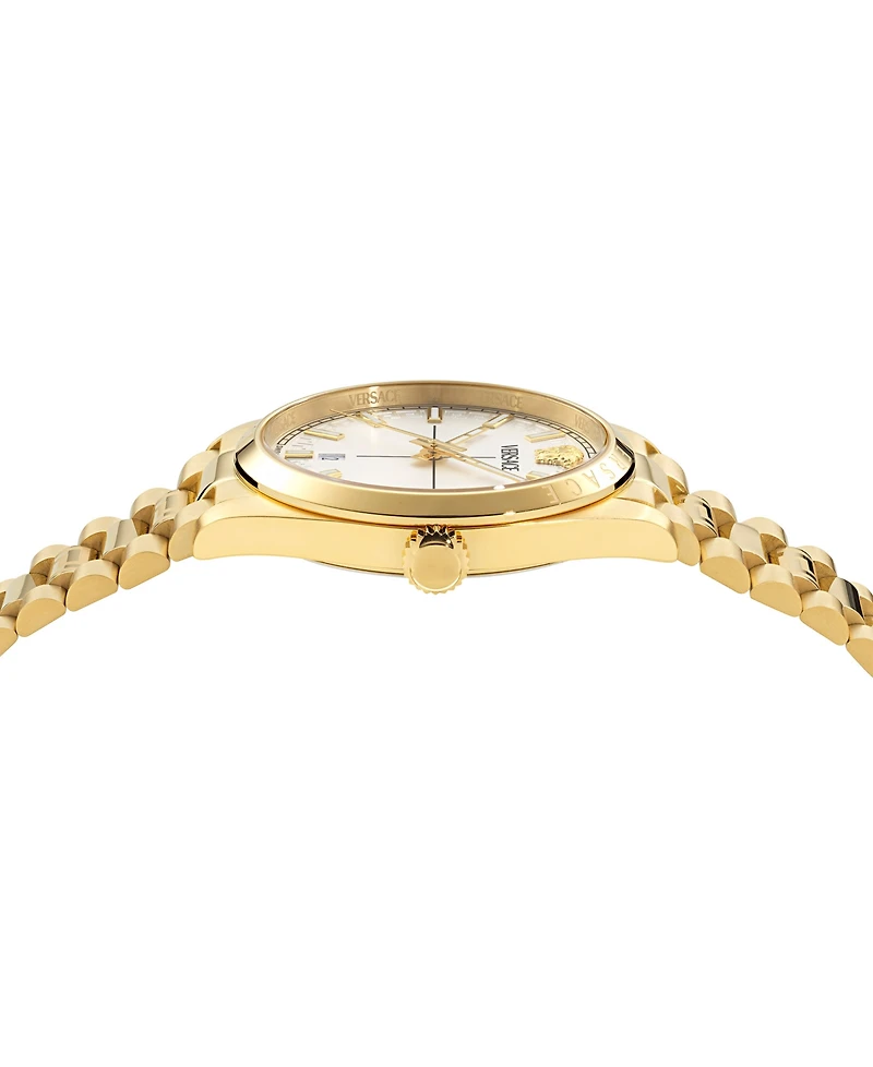 Versace Men's Swiss Millenyium Gold Ion Plated Bracelet Watch 40mm