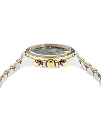 Versace Men's Swiss Chronograph Greca Chrono Wave Two-Tone Stainless Steel Bracelet Watch 43mm