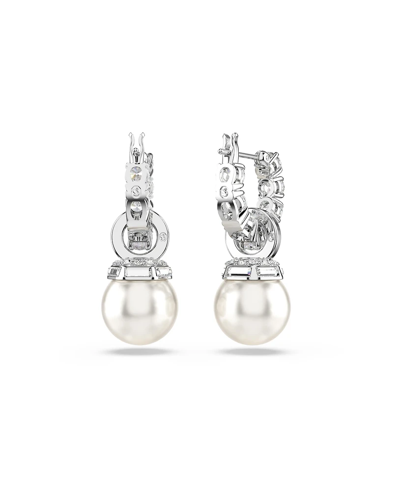 Swarovski Matrix Rhodium Plated Round Cut Drop Earrings