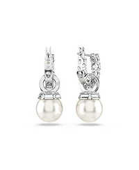 Swarovski Matrix Rhodium Plated Round Cut Drop Earrings