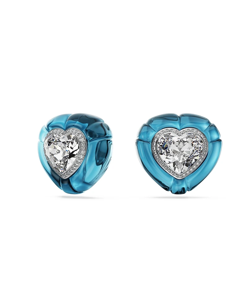 Swarovski Dulcis Rhodium Plated Heart Clip-On Earrings