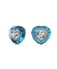 Swarovski Dulcis Rhodium Plated Heart Clip-On Earrings