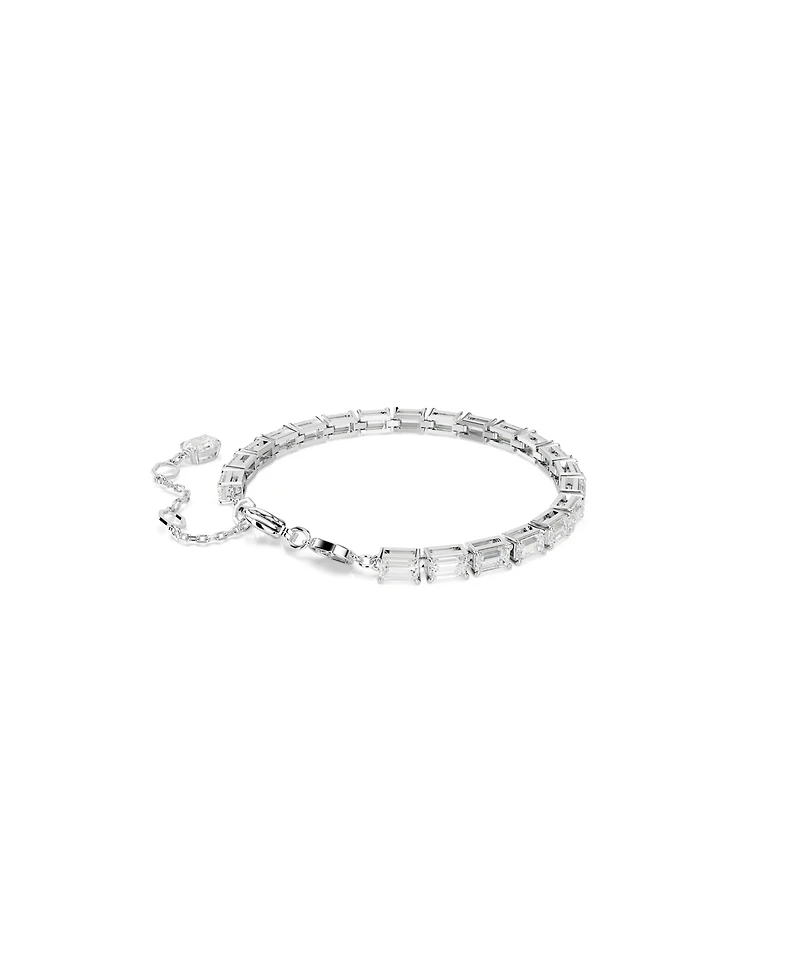 Swarovski Matrix Baguette Cut White Rhodium Plated Tennis Bracelet