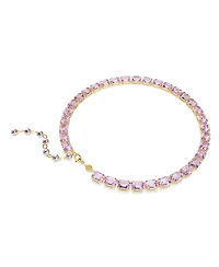 Swarovski Millenia Octagon Cut Purple Gold-Tone Plated Tennis Necklace