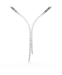Swarovski Matrix Round Cut White Rhodium Plated Y Necklace