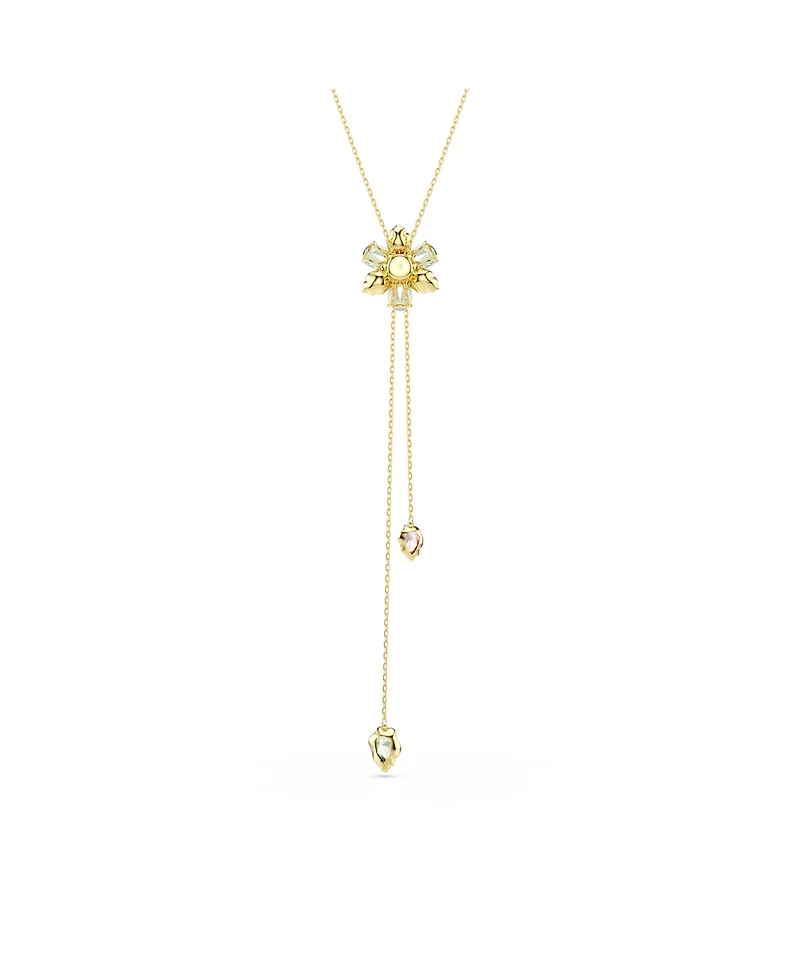 Swarovski Idyllia Mixed Cuts Flower Multicolored Gold-Tone Plated Y Pendant Necklace