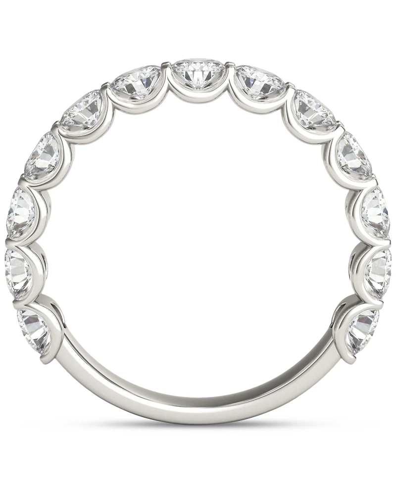 Charles & Colvard Moissanite Trellis Set Wedding Band (1-1/2 ct. t.w) in 14k White Gold