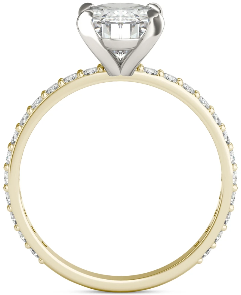 Charles & Colvard Moissanite Classic Basket Solitaire Engagement Ring (2-1/2 ct. t.w.) Two-Tone 14k Gold