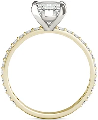 Charles & Colvard Moissanite Classic Basket Solitaire Engagement Ring (2-1/2 ct. t.w.) Two-Tone 14k Gold