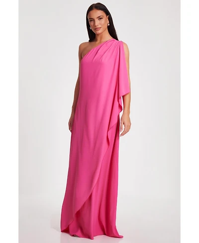 Quiz Women's One Shoulder Frill Detail Crepe Maxi Dress