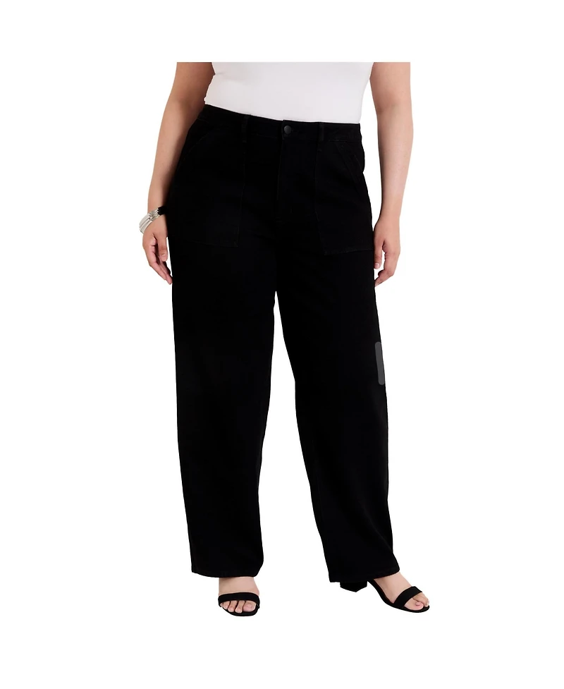 June + Vie Women's Curvie Fit High-Waisted Straight-Leg Jean