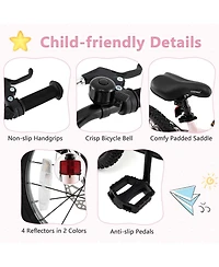 16 Inch Children Bicycle with Training Wheels & Double Disc Brakes Adjustable Seat Magnesium Alloy