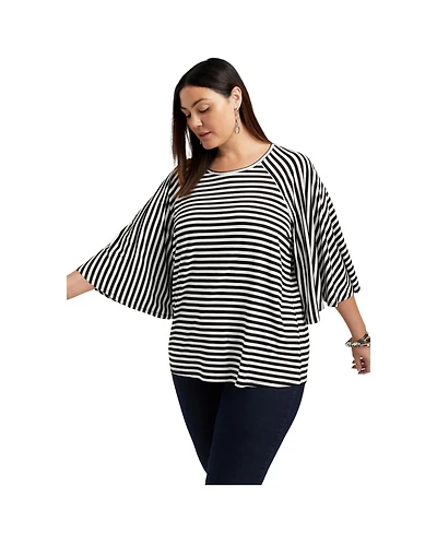 June + Vie Women's June + Vie Flared Raglan Sleeve Breton Tee