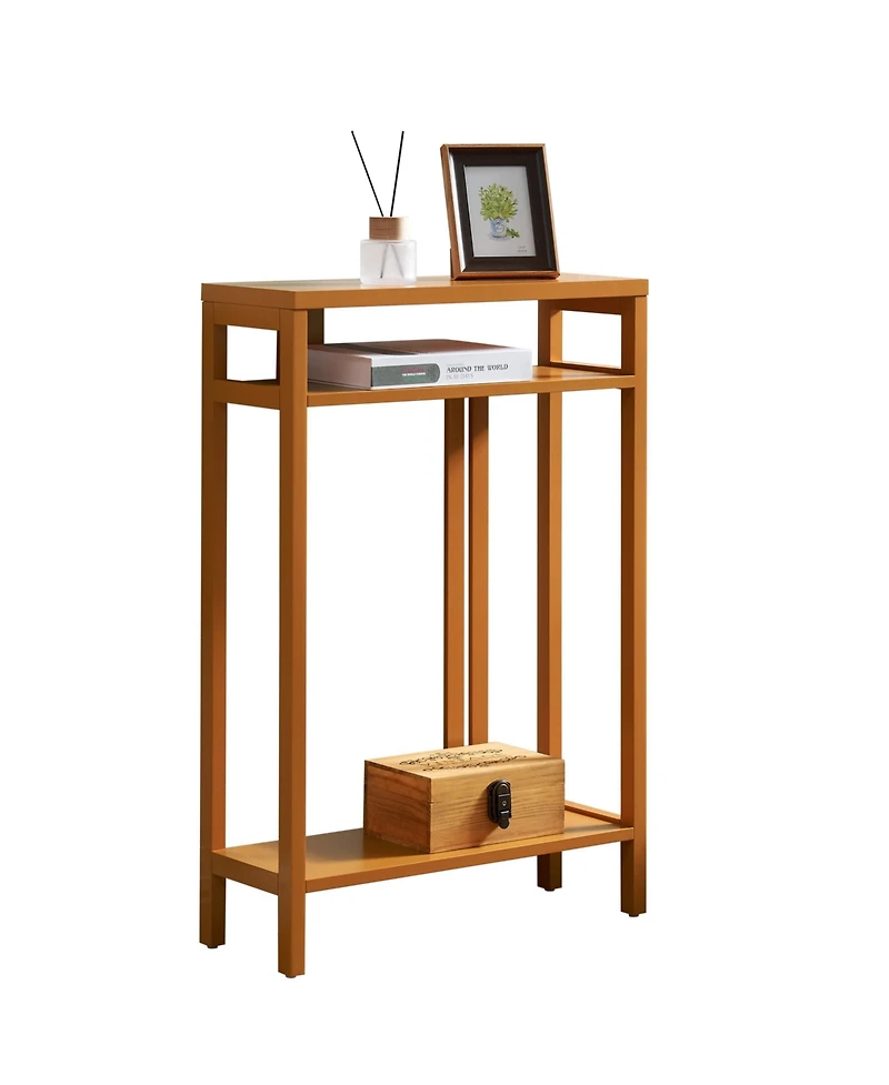 Kings Brand Furniture Bisbee Wood Console Table with 2 Open Storage Shelves, Narrow & Minimalist Sofa Table, Entryway Perfect for Hallway, Behin