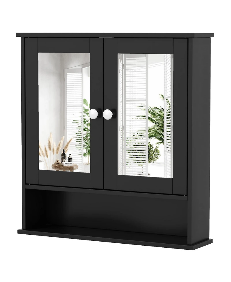 Bathroom Wall-Mount Mirror Cabinet Organizer for Stylish Storage and Space-Saving Solutions