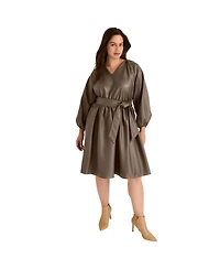 June + Vie Women's Faux Leather Dress