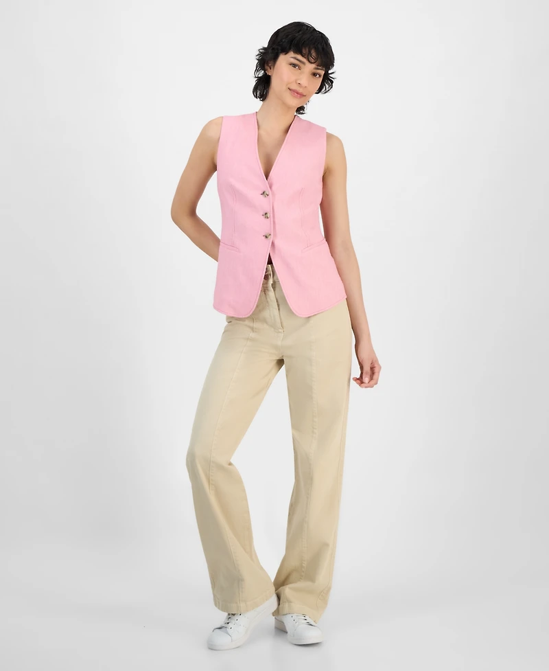 Boss Orange Women's V-Neck Sleeveless Button-Front Vest