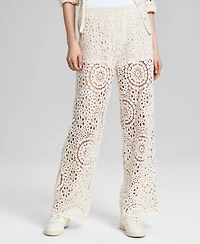 And Now This Women's Cotton Crochet Pull-On Pants, Exclusively at Macy's