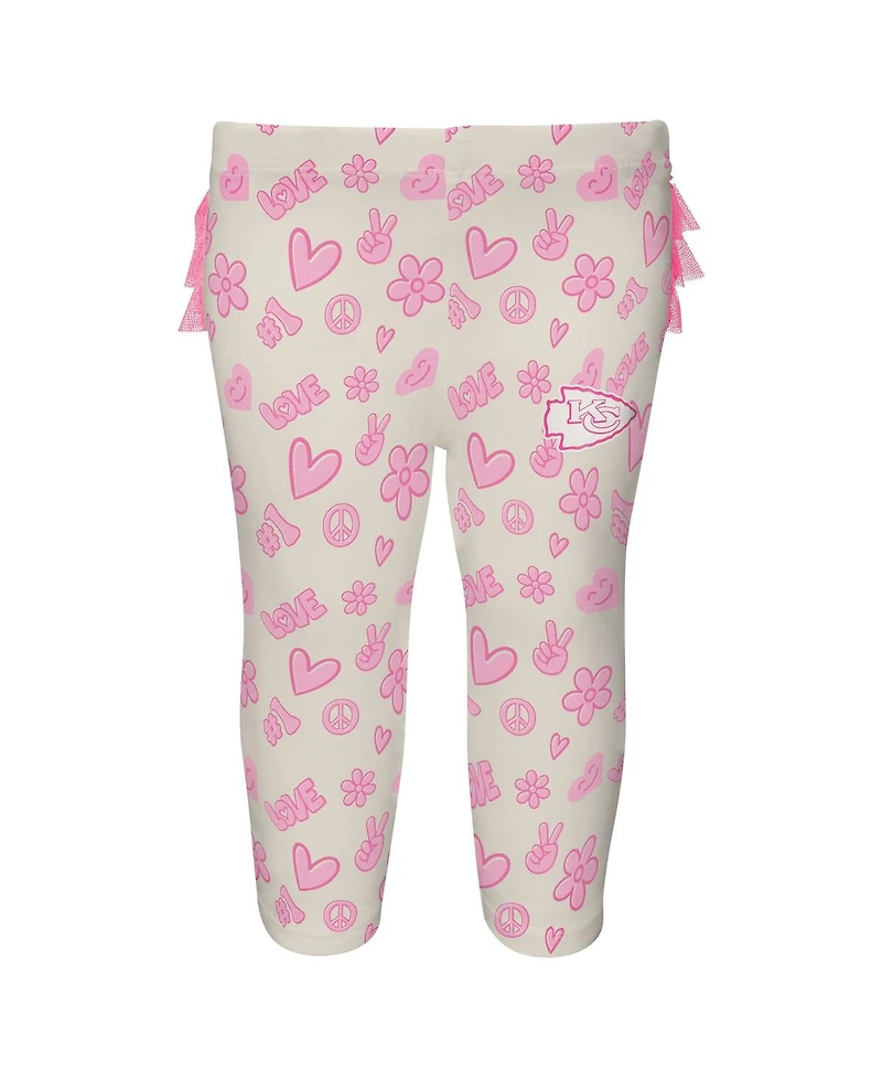 Outerstuff Baby Boys and Girls 2 Piece White Kansas City Chiefs All The Love Bodysuit and Pants Set