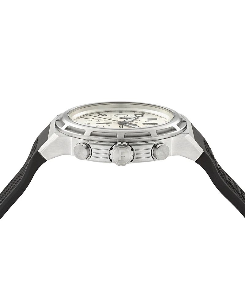 Ferragamo Men's Swiss Chronograph Sport Black Silicone Strap Watch 44mm