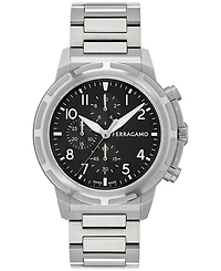 Ferragamo Men's Swiss Chronograph Sport Stainless Steel Bracelet Watch 44mm
