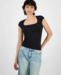 And Now This Petite Square-Neck Cap-Sleeve Top, Exclusively at Macy's