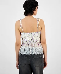 And Now This Women's Lace-Trim Floral Print Sleeveless Top, Exclusively at Macy's