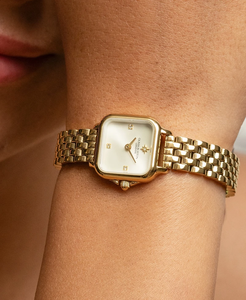 Olivia Burton Women's Grosvenor Mini Gold Tone Bracelet Watch, 20mm
