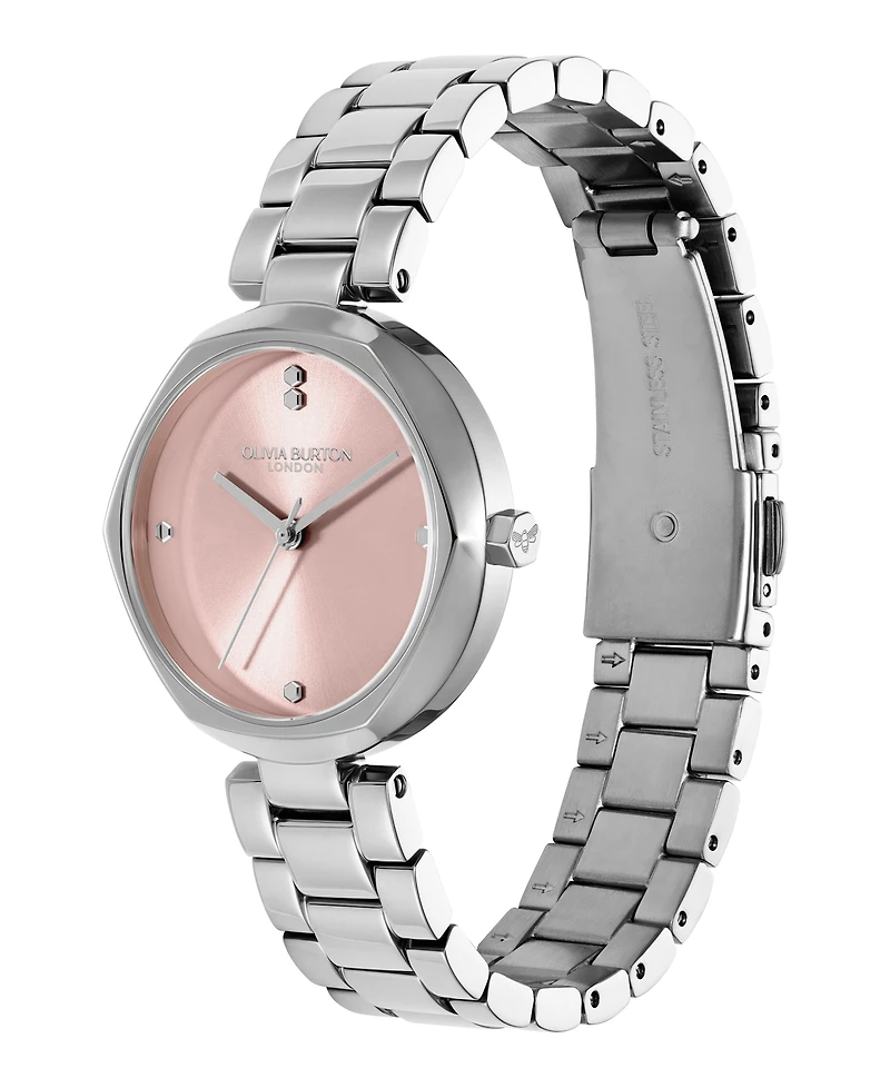 Olivia Burton Women's Dimension Silver Tone Bracelet Watch, 32mm