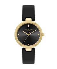 Olivia Burton Women's Dimension Black Leather Strap Watch, 32mm